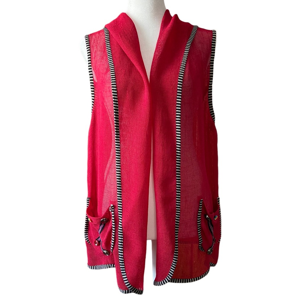 Chamois Sheer Hooded Vest Red M